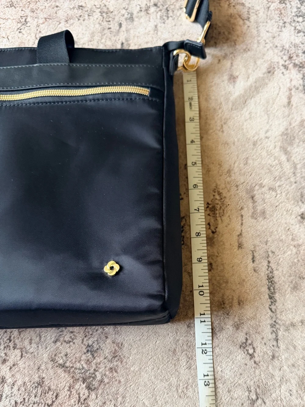 Samsonite Black Laptop Bag with Gold Hardware
